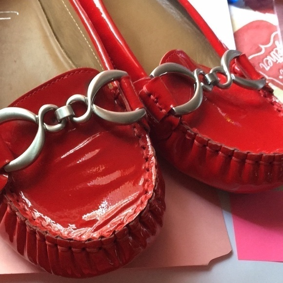 Franco Sarto Red Leather Upper Loafers Size 5 1/2 - Picture 8 of 8